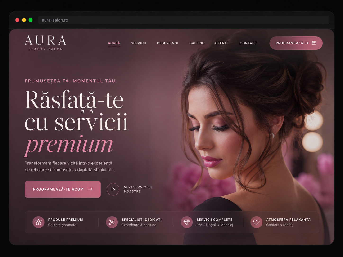Site prezentare salon Aura
