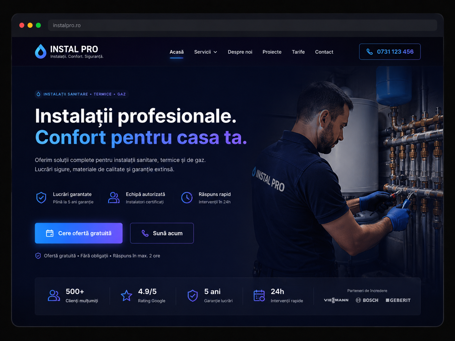Site servicii instalații Instal Pro